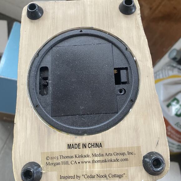 Vintage 2003 Thomas Kinkade Art Polyresin Clock With Led Light House Cottagecore - Picture 5 of 8